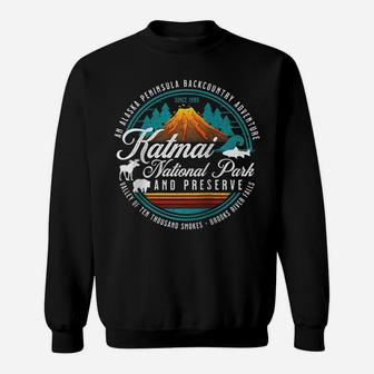 Katmai National Park Preserve Alaska Bear Watching Salmon Raglan Baseball Tee Sweatshirt | Crazezy AU