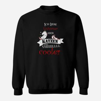 Katzenliebhaber Schwarzes Sweatshirt, Einhorn und Katze Cool Design - Seseable