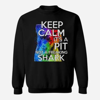 Keep Calm Its A Pit Bull Not A Shark Sweatshirt - Monsterry UK