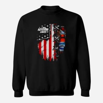 Keystone Light Beer Inside American Flag Shirt Sweatshirt - Thegiftio UK