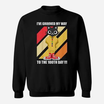 Kids 100 Days Of School Cat Lover Teacher Student Kitty Gift Sweatshirt | Crazezy DE