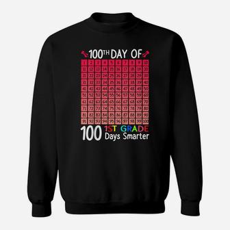 Kids 100 Days Smarter 1St Grade Child 100Th Day Of School Sweatshirt | Crazezy CA
