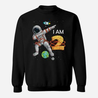 Kids 2 Years Old Birthday Boy Astronaut Space 2Nd B-Day Sweatshirt | Crazezy