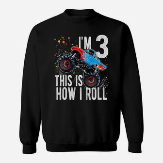 Kids 3 Year Old Shirt 3Rd Birthday Boy Monster Truck Car T Shirt Sweatshirt | Crazezy AU