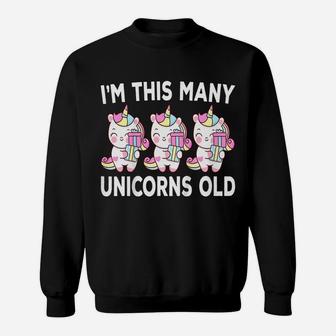 Kids 3 Year Old Unicorn Lover 3Rd Birthday Kawaii Sweatshirt | Crazezy