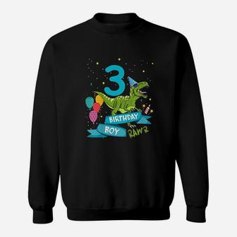 Kids 3Rd Birthday Boy Party Dinosaur Sweatshirt | Crazezy