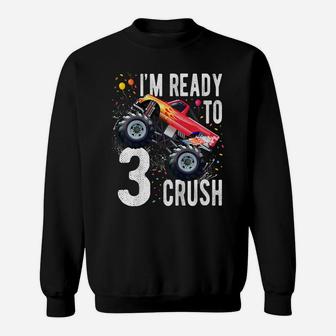 Kids 3Rd Birthday Boy Shirt 3 Year Old Monster Truck Car T Shirt Sweatshirt | Crazezy