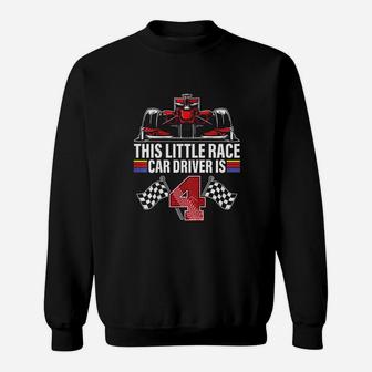 Kids 4 Year Old Race Car Birthday Formula 4Th Racing Party Gift Sweatshirt | Crazezy