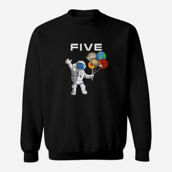 Kids 5 Year Old Outer Space Birthday Party 5Th Birthday Sweatshirt | Crazezy UK