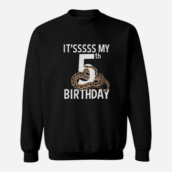 Kids 5 Year Old Snake Birthday Party Boa Python Reptile 5Th Gift Sweatshirt | Crazezy CA