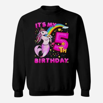 Kids 5Th Birthday Unicorn Mermicorn Daughter Mermaid Gift Sweatshirt | Crazezy DE
