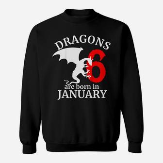 Kids 6 Year Old 6Th Birthday Dragons Are Born In January Gift Sweatshirt | Crazezy CA