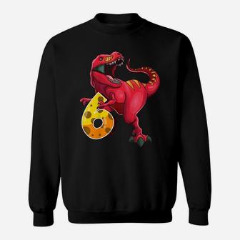 Kids 6Th Birthday Shirt Dino T Rex 6 Years Old Dinosaur Boys Girl Sweatshirt | Crazezy DE