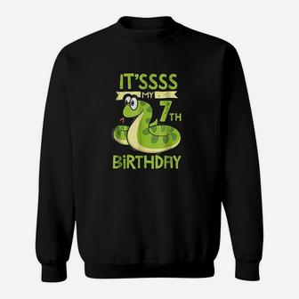 Kids 7Th Birthday Snake For 7 Yr Old Boys Girls Sweatshirt | Crazezy UK
