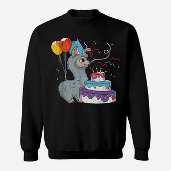 Kids Birthday Party Alpaca Animal Llama Lover Cute Llama Sweatshirt | Crazezy