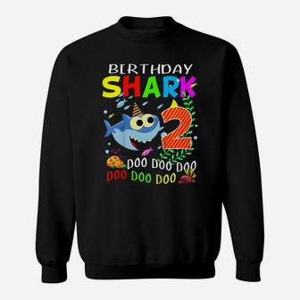 Kids Birthday Shark 2 Years Old Boys And Girls 2Nd Birthday Gift Sweatshirt | Crazezy AU