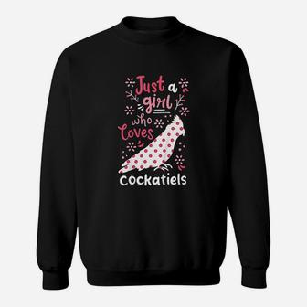 Kids Cockatiel Just A Girl Cockatiels Gift Sweatshirt | Crazezy