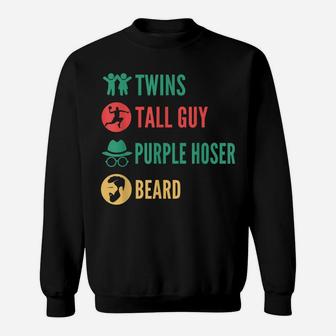 Kids Dude Tall Guy Beard Twins Purple Hoser Retro Vintage Sweatshirt | Crazezy UK
