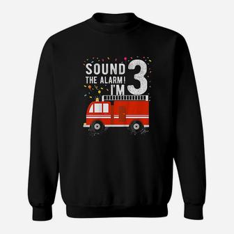 Kids Fire Truck 3Rd Birthday Boy 3 Year Old Firefighter Sweatshirt | Crazezy AU