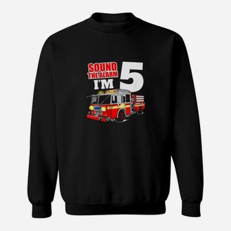 Kids Fire Truck 5Th Birthday Boy Firefighter 5 Year Old Sweatshirt | Crazezy DE