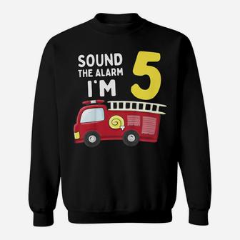 Kids Fire Truck 5Th Birthday T Shirt Boy Firefighter 5 Year Old Sweatshirt | Crazezy