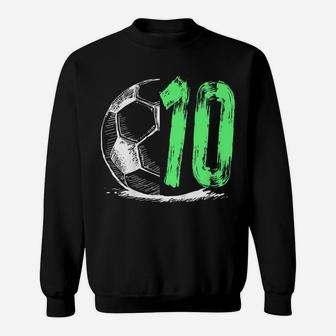 Kids Football 10 Years Old Boy Birthday Party Sweatshirt | Crazezy AU