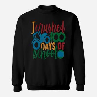 Kids I Crushed 100 Days Of School Tshirt Boys Monster Truck Sweatshirt | Crazezy
