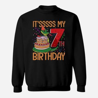 Kids It's My 7Th Birthday Funny Snake 7 Year Old Boys Girls Sweatshirt | Crazezy AU