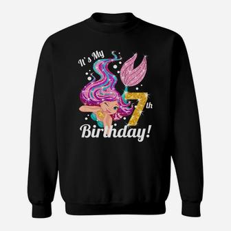 Kids It's My 7Th Birthday Mermaid Shirt 7 Year Old Girls Gift Sweatshirt | Crazezy