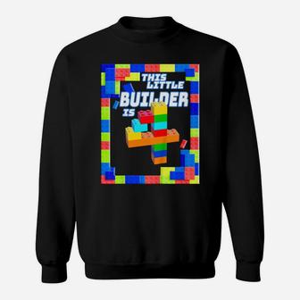 Kids Kids 4 Year Old Building Blocks Birthday Brick 4Th Gift Sweatshirt | Crazezy