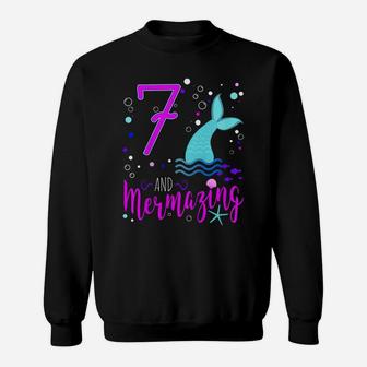 Kids Mermaid Girls 7Th Birthday Shirt 7 Years Old Party Gift Sweatshirt | Crazezy CA