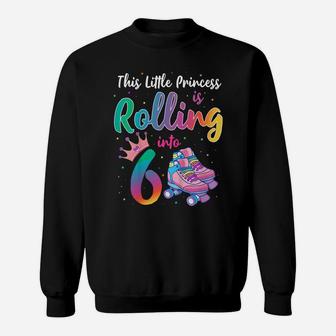 Kids Roller Skate Birthday Shirt 6 Year Old Princess Party Outfit Sweatshirt | Crazezy AU