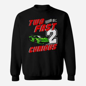 Kids Two Fast 2 Curious 2Nd Birthday Boy Race Car Racing Party Sweatshirt | Crazezy AU