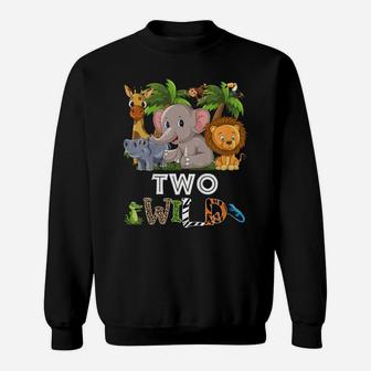 Kids Two Wild Zoo Theme Birthday Safari Jungle Matching Party Sweatshirt | Crazezy UK