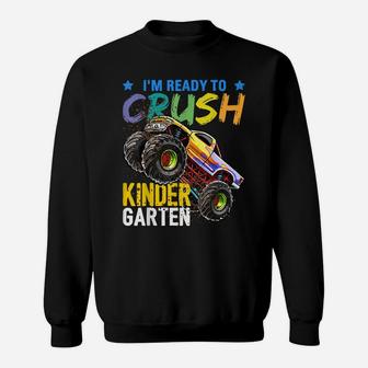 Kindergarten Monster Truck Back To School Shirt Boys Gift Sweatshirt | Crazezy