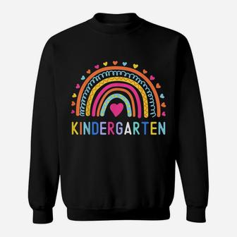 Kindergarten Rainbow Girl Boy Teacher Kid Team Kinder Squad Sweatshirt | Crazezy