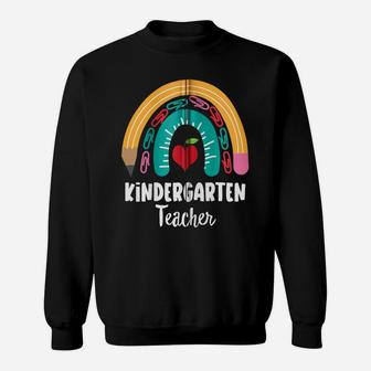 Kindergarten Teacher, Funny Boho Rainbow For Teachers Zip Hoodie Sweatshirt | Crazezy