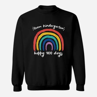 Kindergarten Together 100 Days Rainbow Gift 100th Day Of School Sweatshirt - Seseable