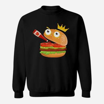 King Hamburger Drinking Tomato Sauce Sweatshirt | Crazezy