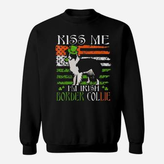 Kiss Me Im Irish Border Collie Patricks Day Sweatshirt - Monsterry DE