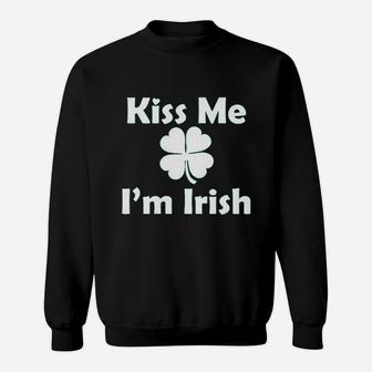 Kiss Me Im Irish Four Leaf Beer St Patricks Day Sweatshirt | Crazezy