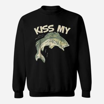 Kiss My Bass Funny Bass Fishing Sweatshirt - Thegiftio UK