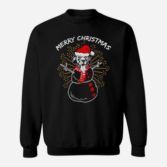 Lab Labrador Snowman Dog Funny Ugly Christmas Shirt Sweatshirt | Crazezy