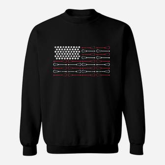 Lacrosse American Flag Lax Mom Design Sweatshirt | Crazezy
