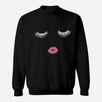 Lashes And Lipstick Sweatshirt - Thegiftio UK