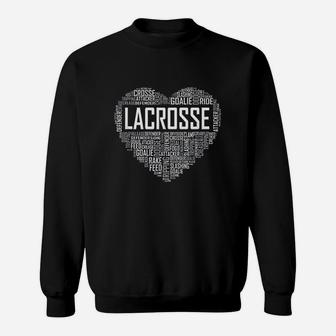 Lax Lacrosse Heart Love Player Lover Sweatshirt | Crazezy