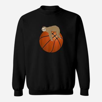 Lazy Sloth Sleeping On A Basketball Ball Design Sweatshirt | Crazezy AU