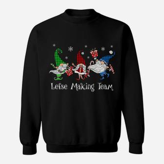 Lefse Making Rolling Team Gnome Buffalo Plaid Gnomes Xmas Gift Sweatshirt - Monsterry DE