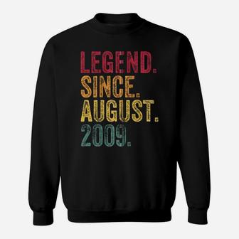 Legend Since August 2009 12Th Birthday Gift 12 Years Old Zip Hoodie Sweatshirt | Crazezy