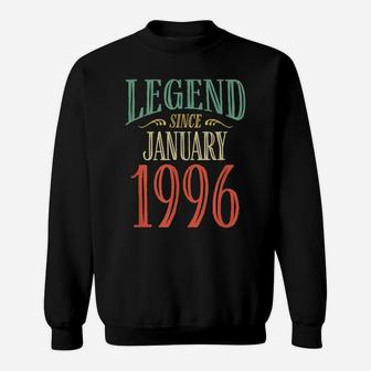 Legend Since January 1996 Birthday Gift Sweatshirt | Crazezy UK